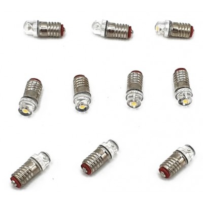 10x LED screw light bulb white 7-24 V E5.5